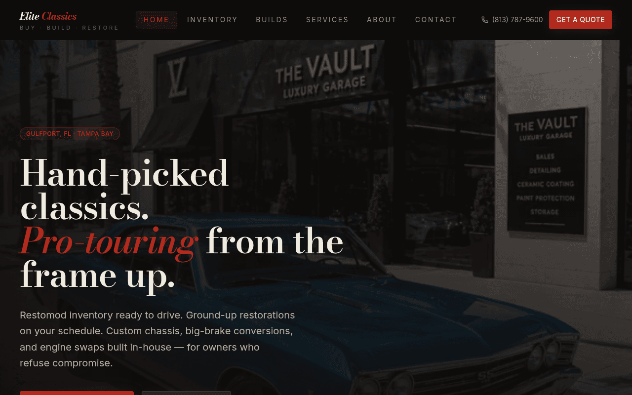 Elite Classics website